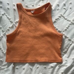 SHEIN Orange Ribbed Tank Top
